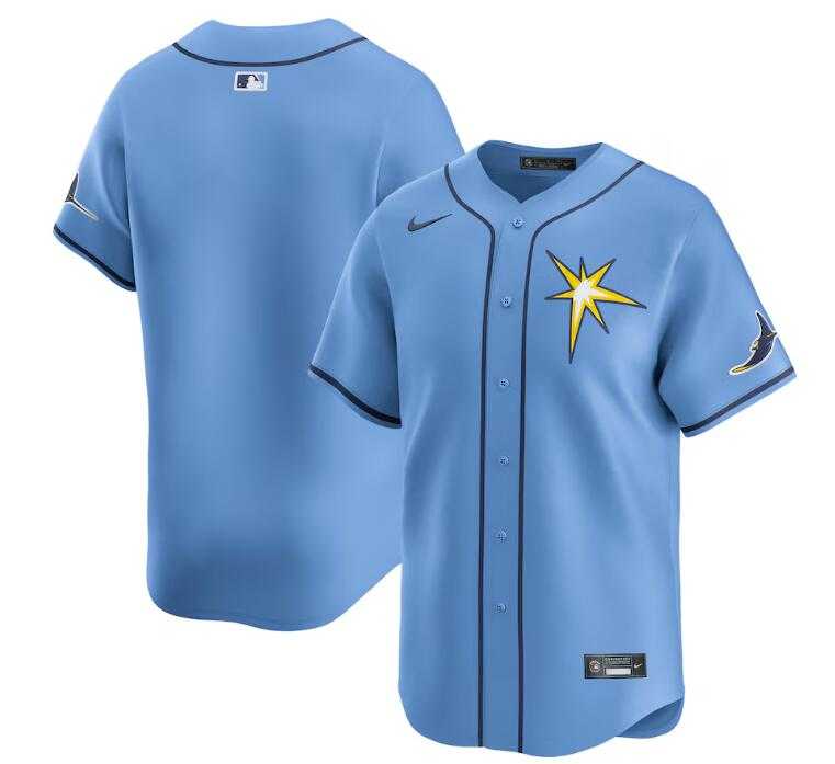 Mens Tampa Bay Rays Blank Light Blue Alternate Limited Stitched Baseball Jersey Dzhi